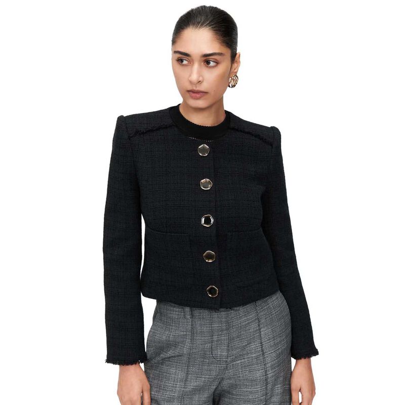 Veronika Maine European Tweed Cropped Jacket image number 0